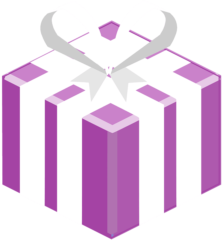 Purple isometric xmas gift icon. Free download transparent .PNG Creazilla