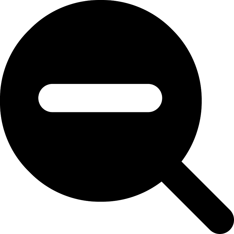 Black zoom out icon. Free download transparent .PNG Creazilla