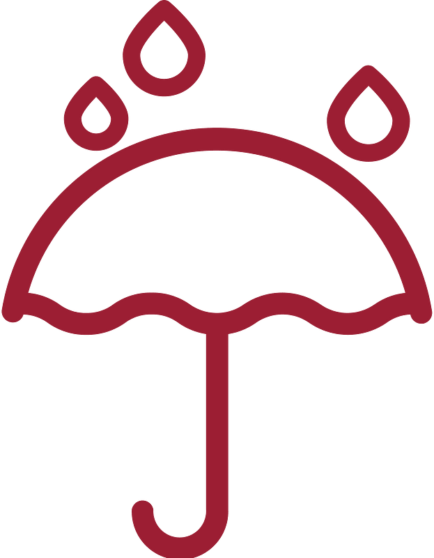 Red umbrella and rain icon. Free download transparent .PNG Creazilla