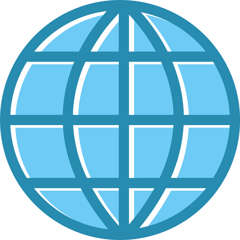 Blue world wide web icon