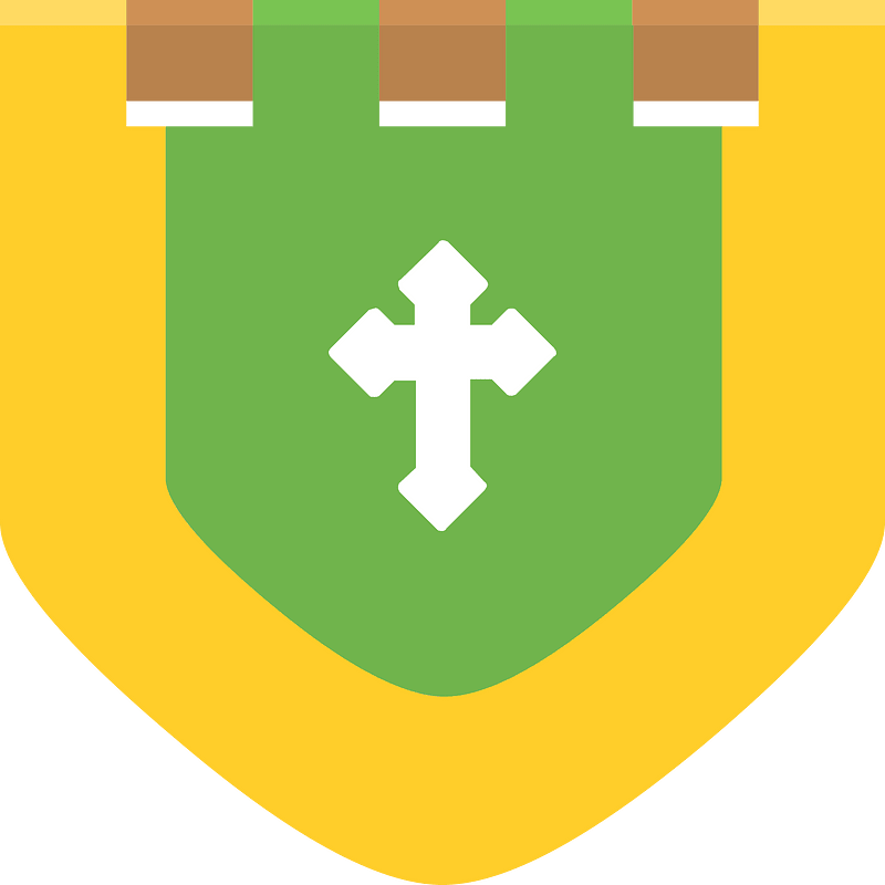 Heraldic flag 0206 green cross icon. Free download transparent .PNG