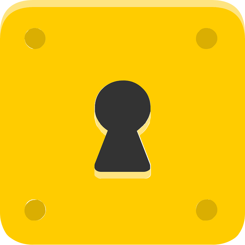 Yellow keyhole icon. Free download transparent .PNG | Creazilla