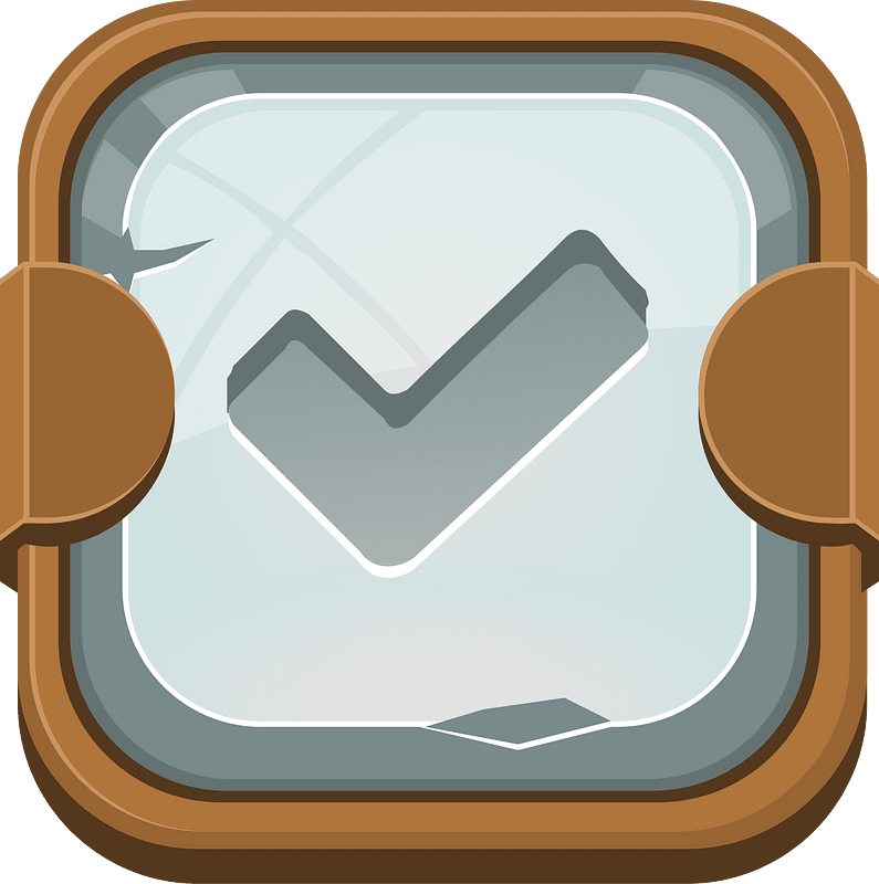 Rounded grey check mark button icon. Free download transparent .PNG