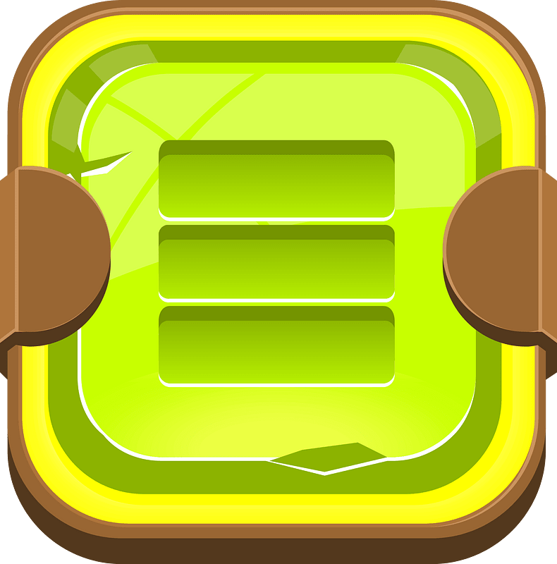 Rounded light green horisontal menu button icon. Free download ...