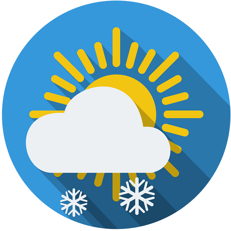 daylight sun cloud two snowflakes icon. Free download transparent .PNG
