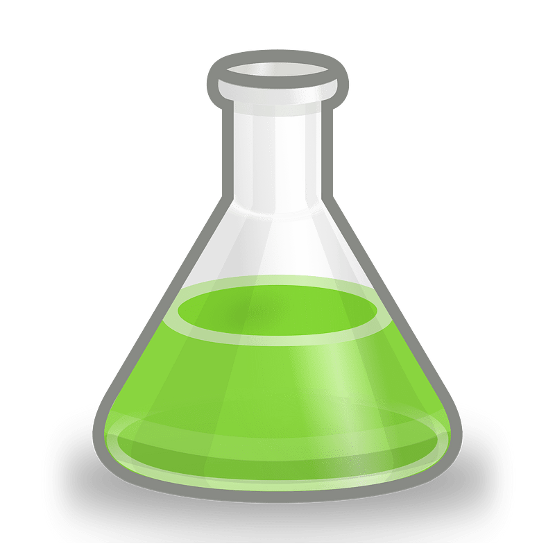 Conical flask green icon. Free download transparent .PNG Creazilla
