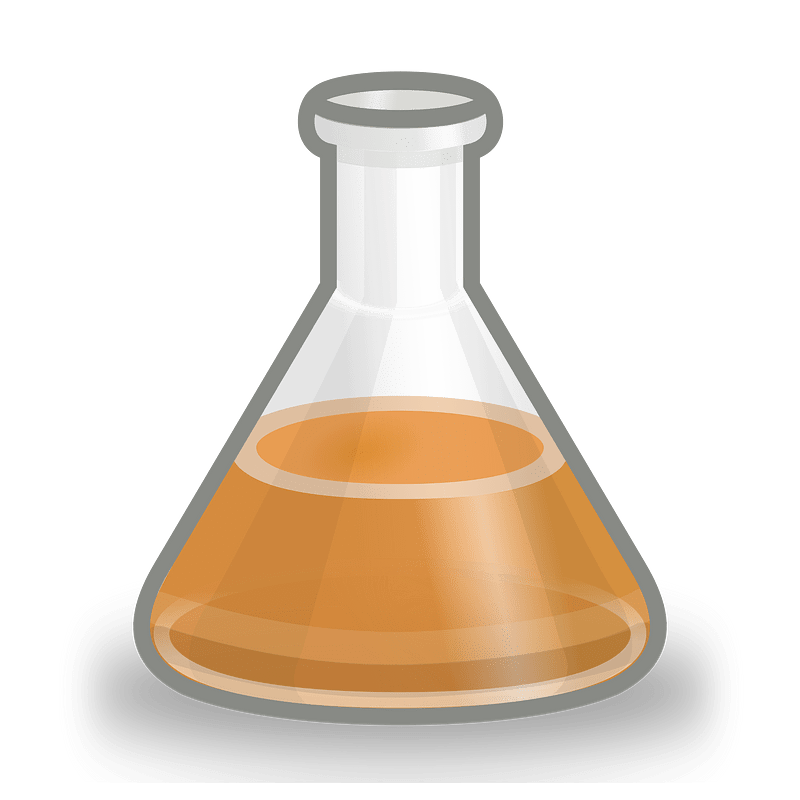 Conical flask orange icon. Free download transparent .PNG Creazilla