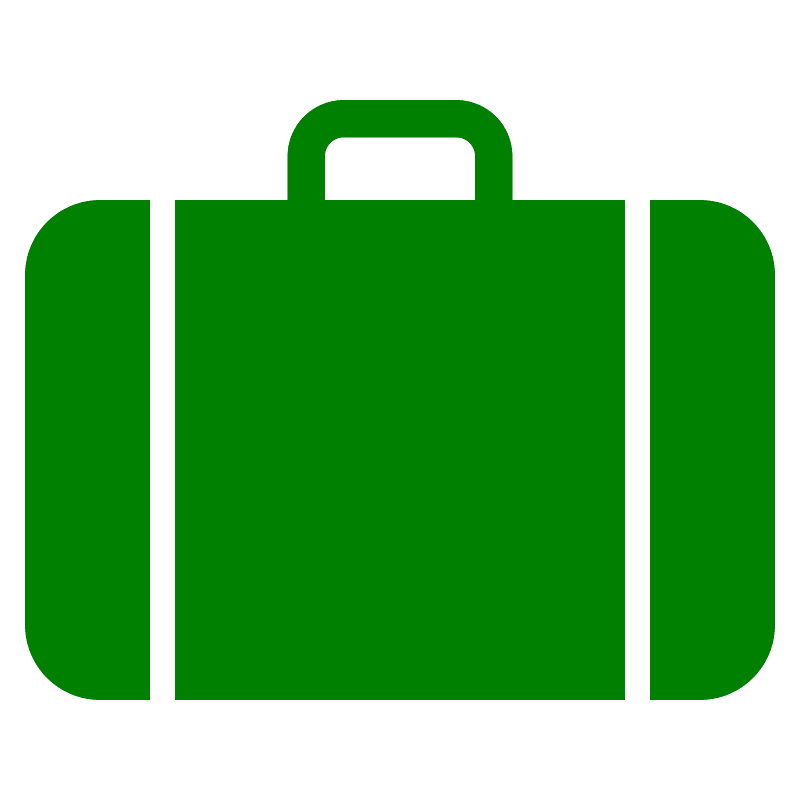 Suitcase icon green icon. Free download transparent .PNG Creazilla
