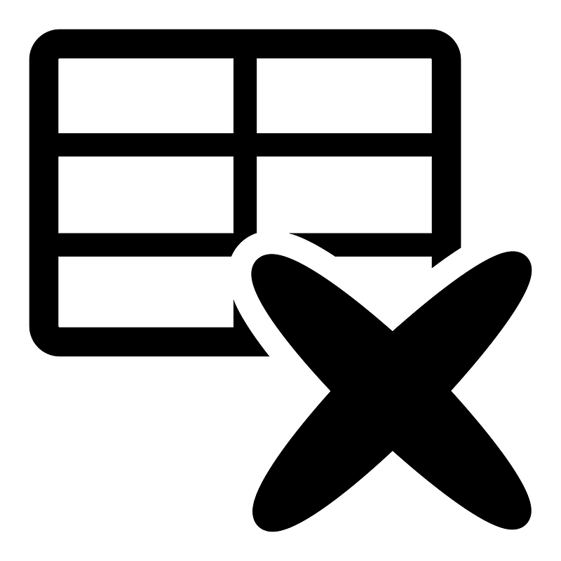Delete Table icon. Free download transparent .PNG | Creazilla