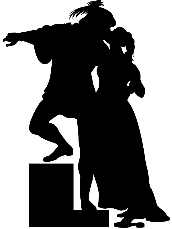 Romeo and Juliet Free vector silhouettes on creazilla com