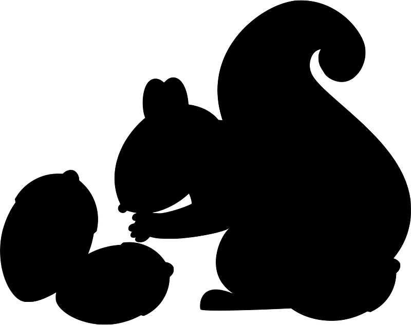 Squirrel with acorn - Free vector silhouettes on creazilla.com