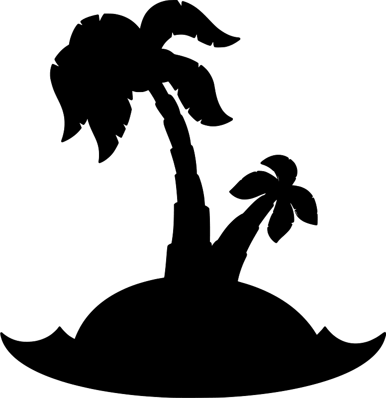 Island Free vector silhouettes on