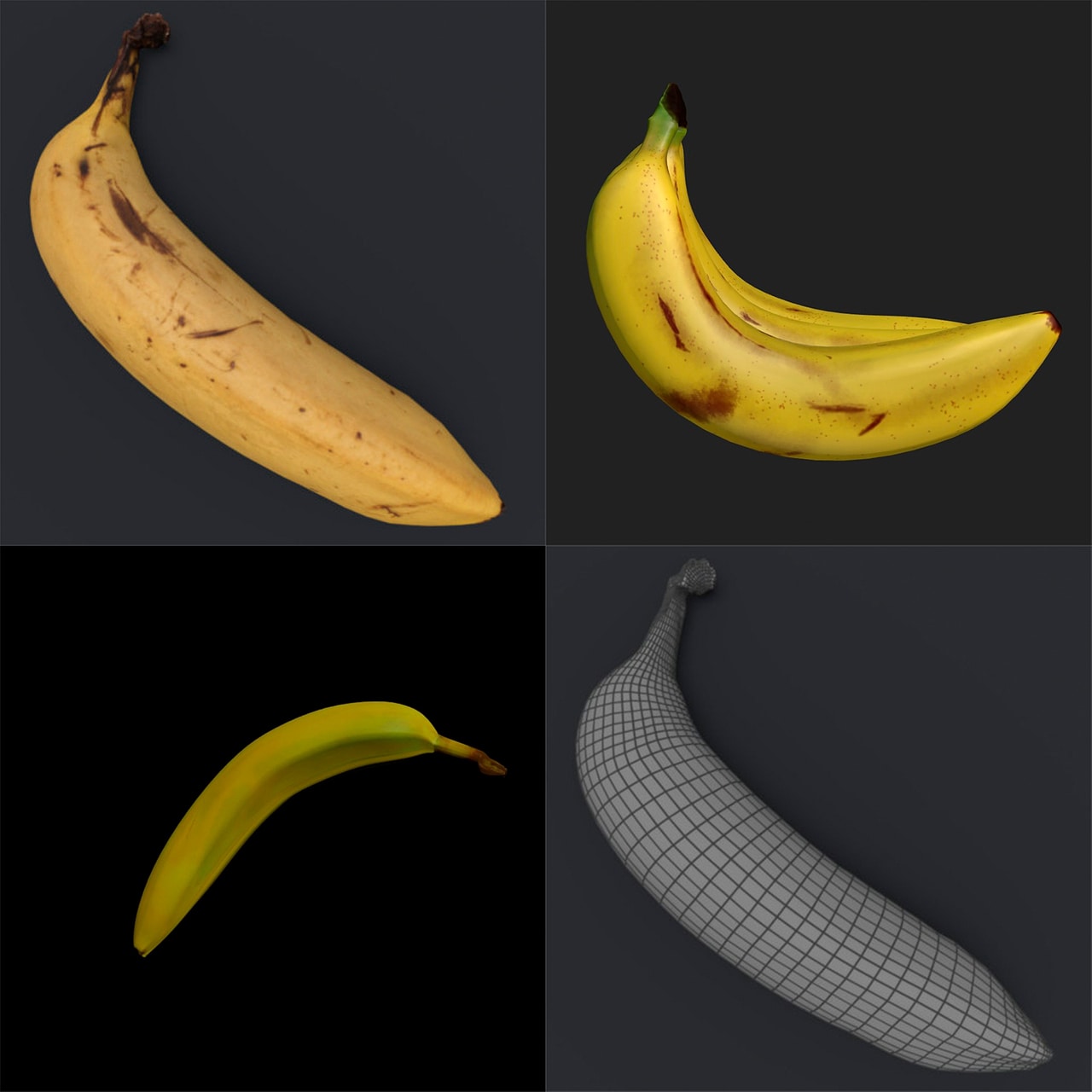 Bananas Set - Free 3d model on creazilla.com