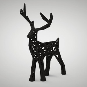 Wire-frame Holiday Deer 3D модель