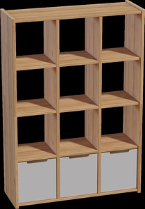 Wooden Display Shelves 3D model