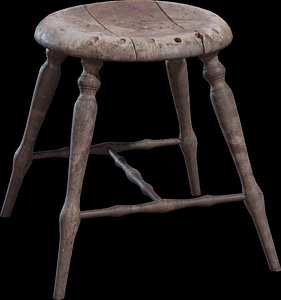 Wooden Stool 3D-model