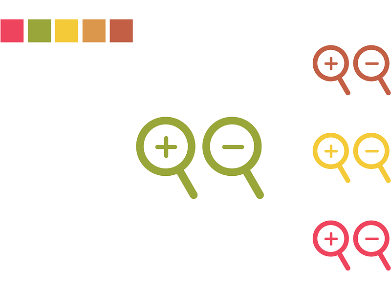 Zoom Icon in Different Colors vector. Free download. Creazilla