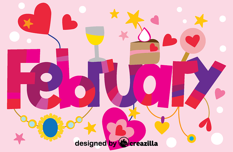 Векторне зображення: February