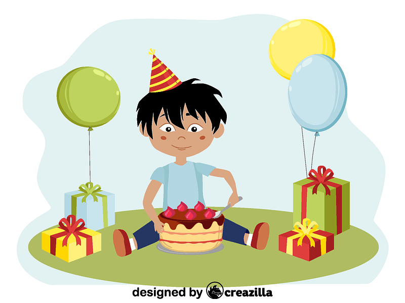 Векторне зображення: Birthday boy