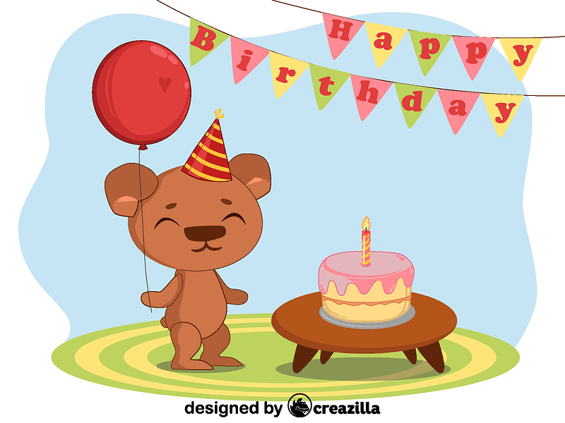 Birthday bear vector