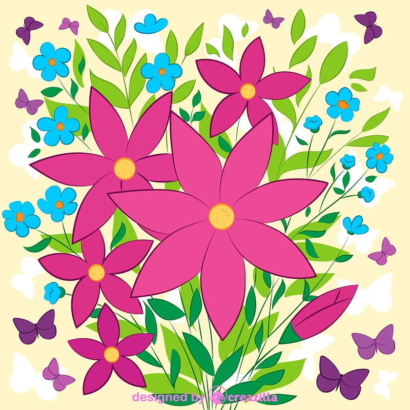 Flowers bouquet vector. Free download. Creazilla