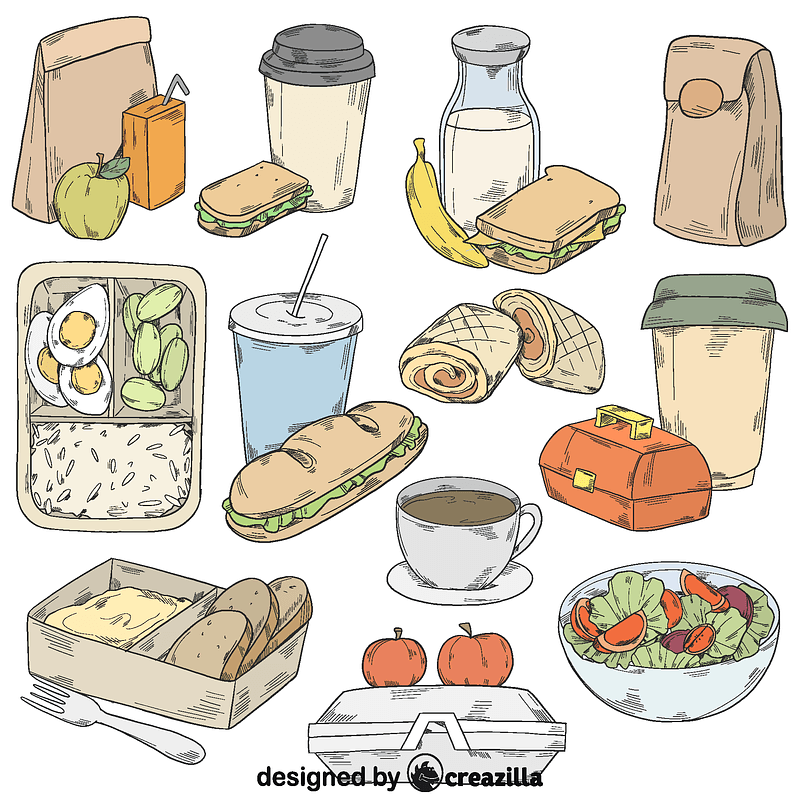 Set of lunch vector