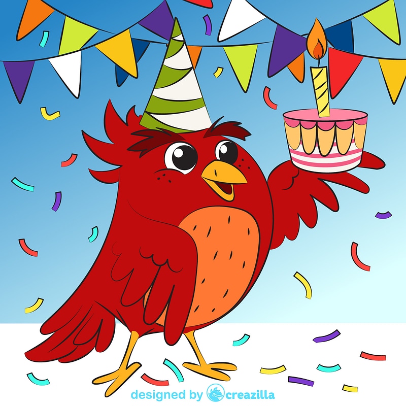 Grafika wektorowa: Bird's birthday