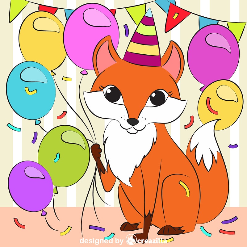 Векторне зображення: Fox's birthday