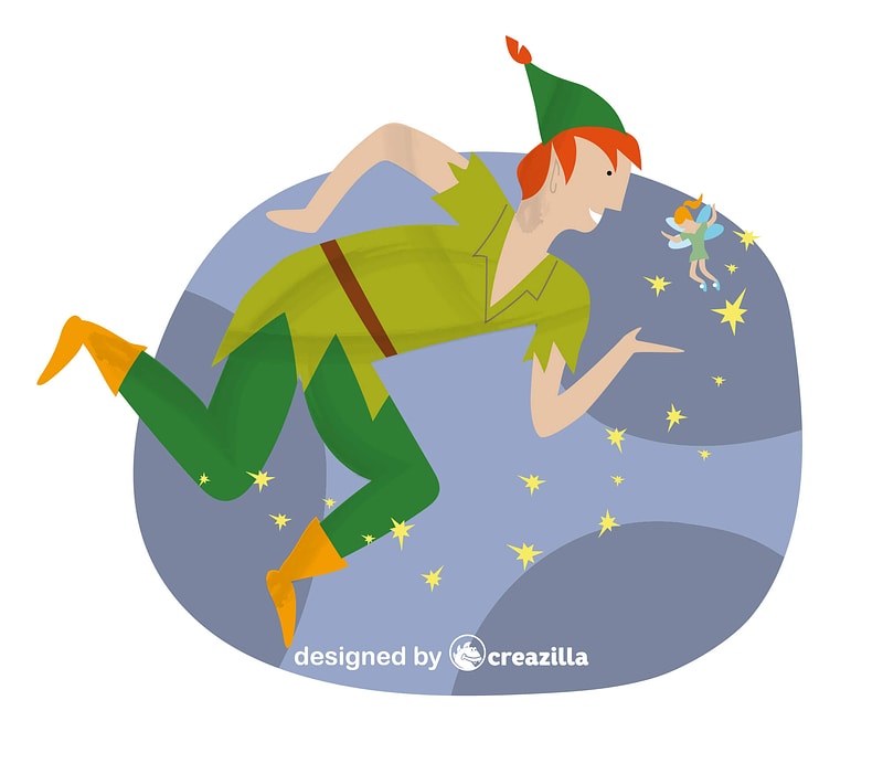 Векторное изображение: Flying Peter Pan