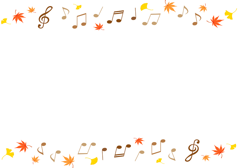 Musical Note Autumn Leaves Frame vector