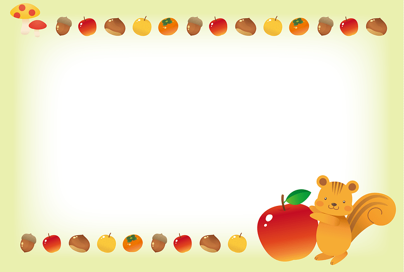 Autumn Squirrel Frame ベクターイメージ狐