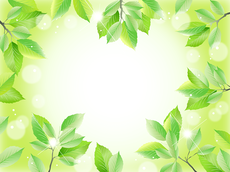 Green Leaves Frame ベクターイメージ狐