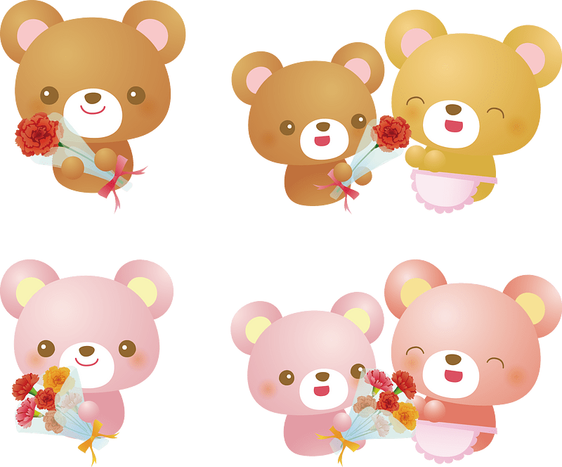 Bear Mothers Day vector. Free download. | Creazilla