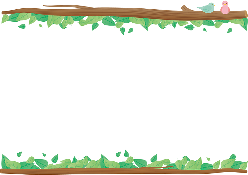 Leaves Birds Frame vector