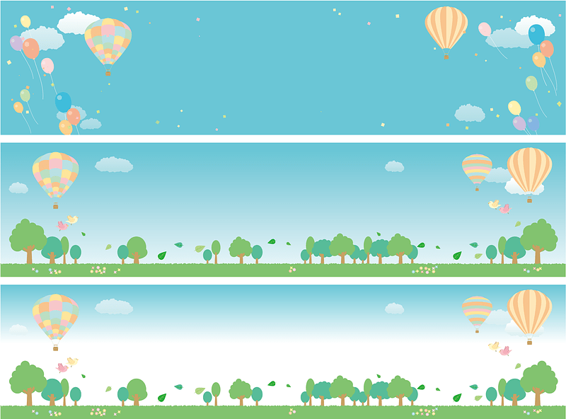 Vector de Banner Hot Air Balloon