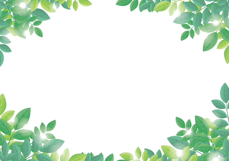 Green Leaves Frame vektori