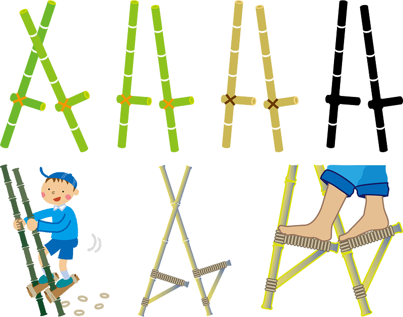 Bamboo Stilts vector. Free download. Creazilla