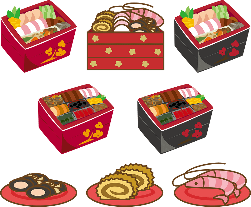 Grafika wektorowa: Osechi Food