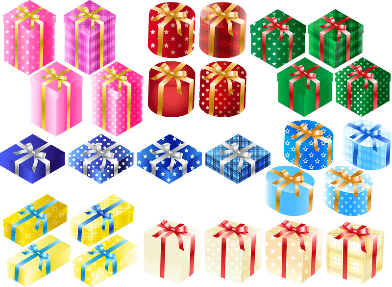 Present Box ベクターイメージ狐